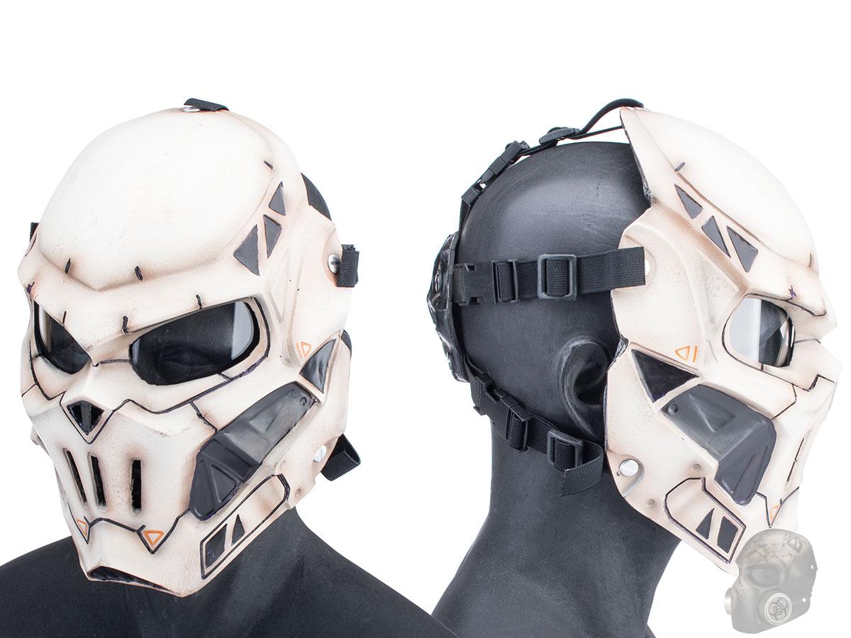RCustom Fiberglass "Taskmaster V2" Full Face Mask (Color White / Clear Lens / Medium
