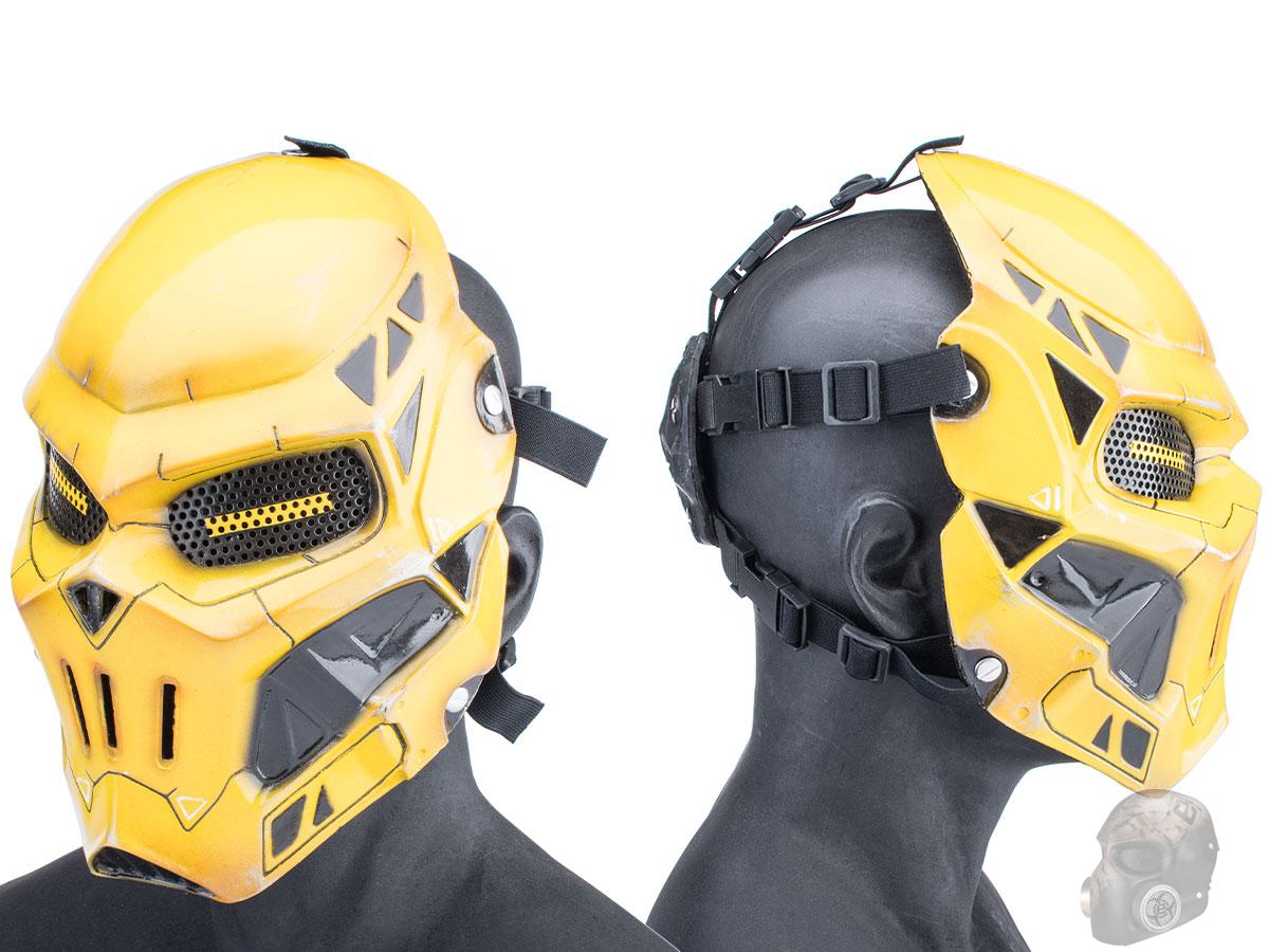 Evike.com R-Custom Fiberglass Taskmaster V2 Full Face Mask (Color: Yellow / Mesh Lens / Medium)