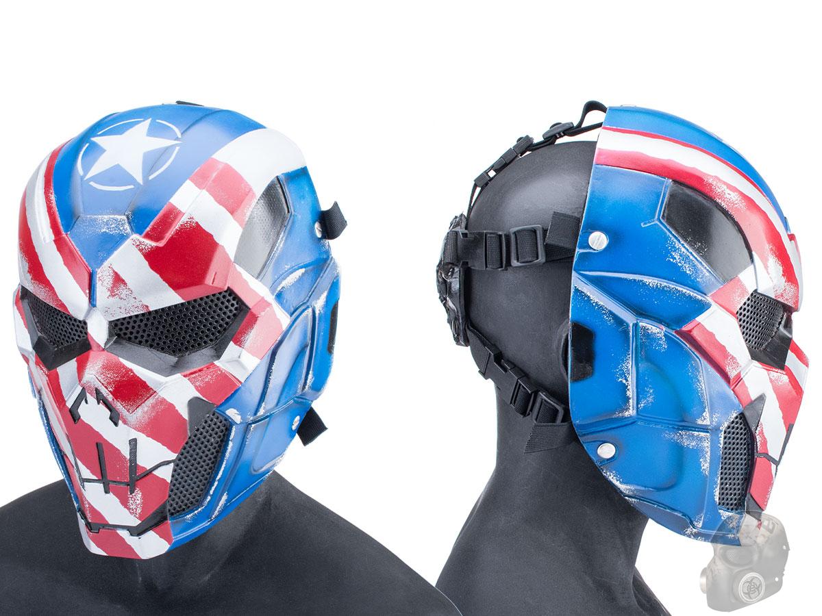 Evike.com R-Custom Fiberglass Iron Punisher Full Face Mask (Color: Patriot / Large / Mesh Lens)