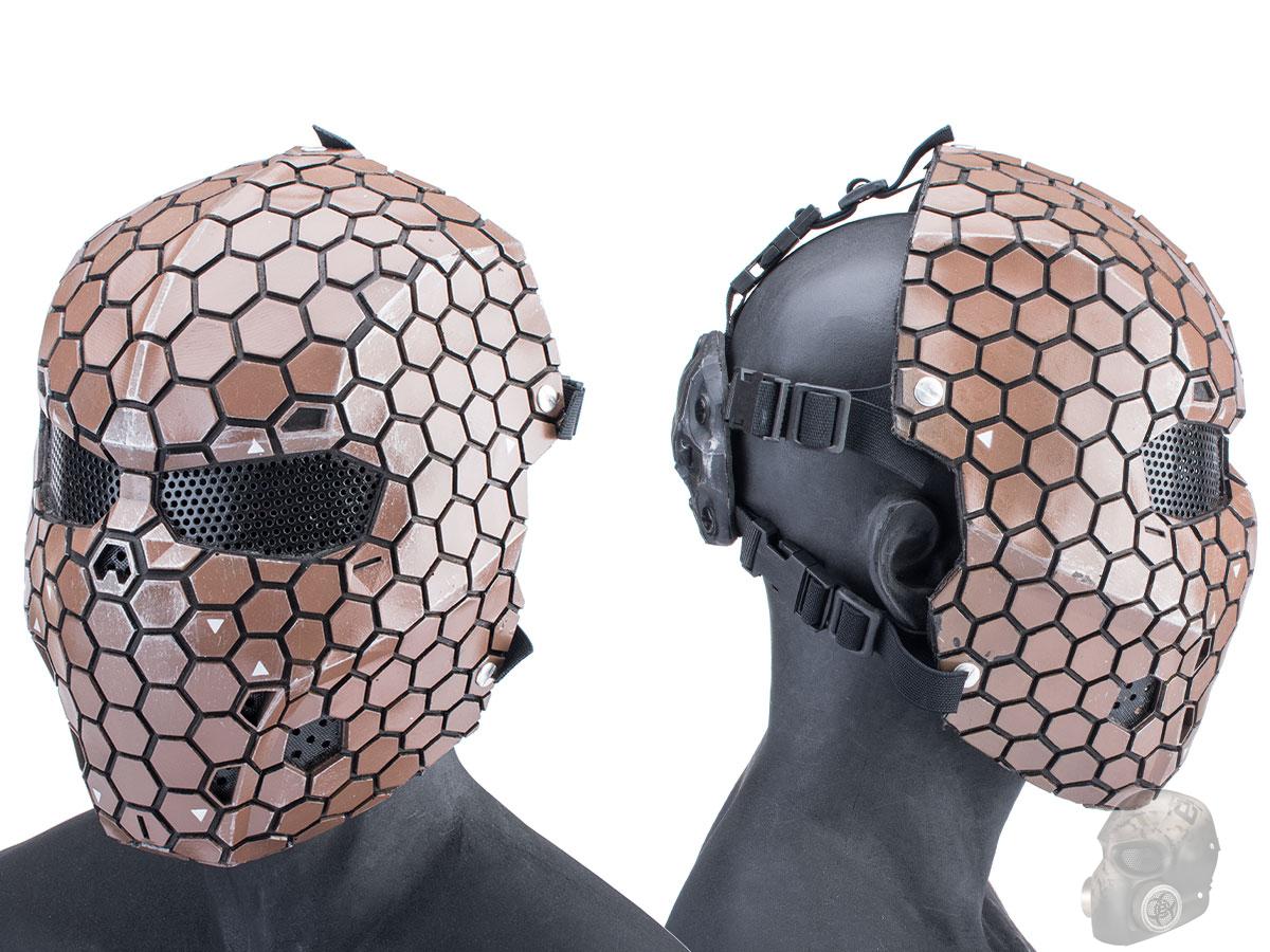 Evike.com R-Custom Fiberglass Hive Full Face Mask (Color: Desert / Medium / Mesh Lens)