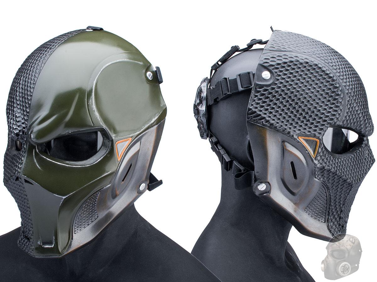 Evike.com R-Custom Fiberglass Merc V3 Full Face Mask (Color: OD Green / Clear Lens / Medium)