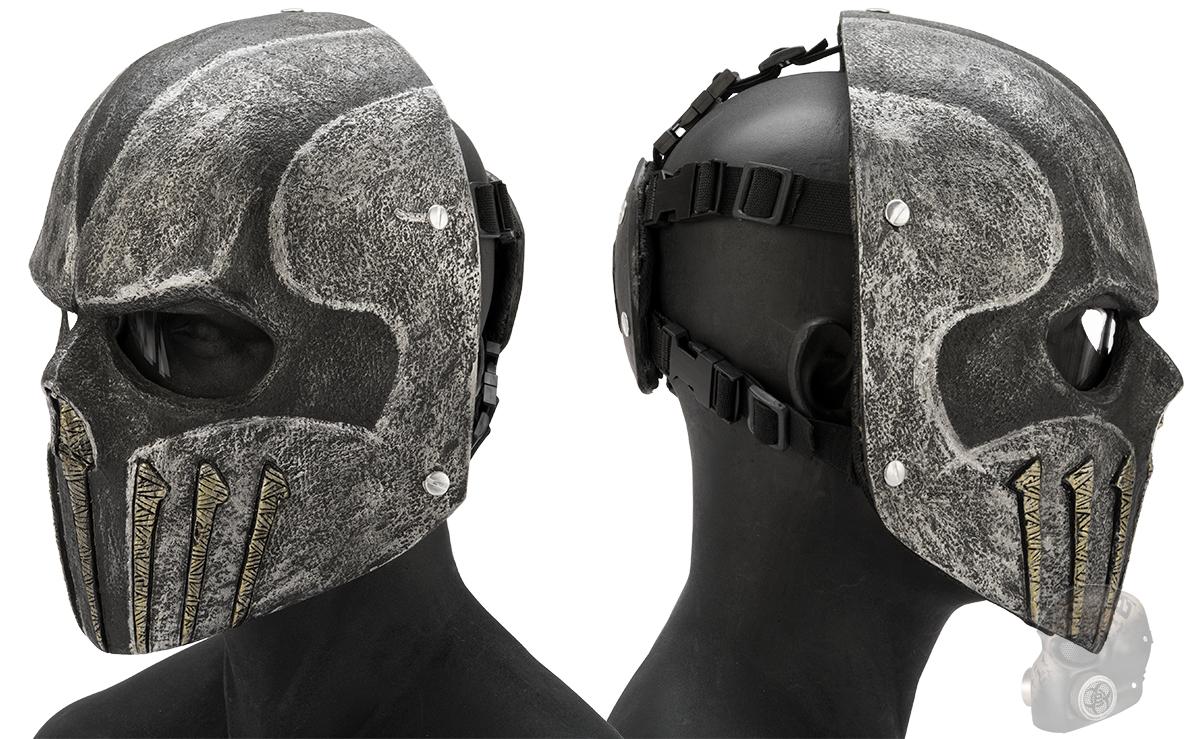 Evike.com R-Custom Fiberglass  Wraith Full Face Mask with Clear Lens (Color: Black / Grey)