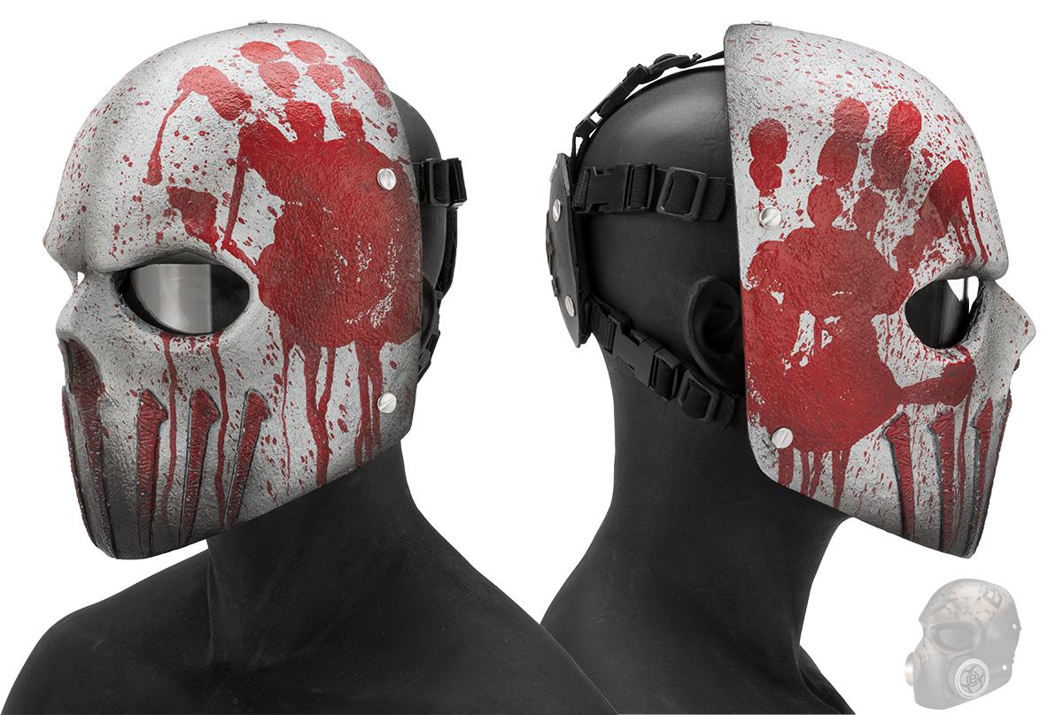 at forstå Sammenhængende kran Evike.com R-Custom Fiberglass "Wraith" Full Face Mask with Clear Lens  (Color: Bloody Hand), Tactical Gear/Apparel, Masks, Full Face Masks