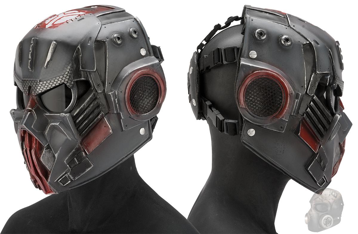 Evike.com R-Custom Fiberglass  Hellghast Full Face Mask with Grey Lens (Color: Carbon Grey)
