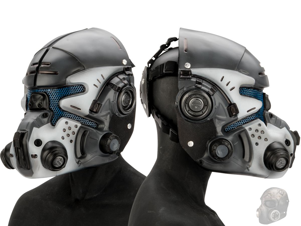 Evike.com R-Custom Titan Fall Pilot Fiberglass Mask (Color: Grey/White / Wire Mesh)