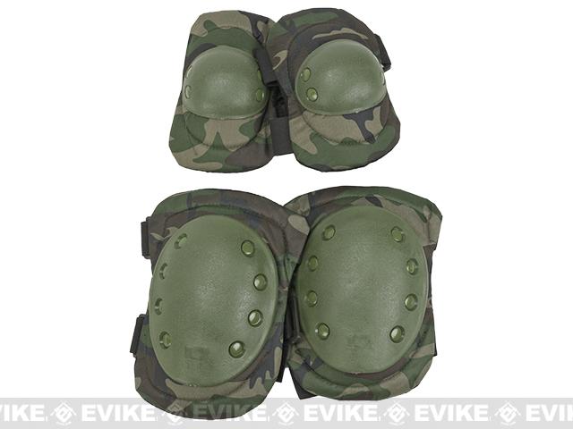 Avengers Special Operation Tactical Knee Pad / Elbow Pad Set (Color: Woodland Camo)