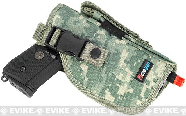 Shooter's Universal Quick Draw Tactical Belt / MOLLE holster w/ Mag pouch - Right Hand (Color: ACU)