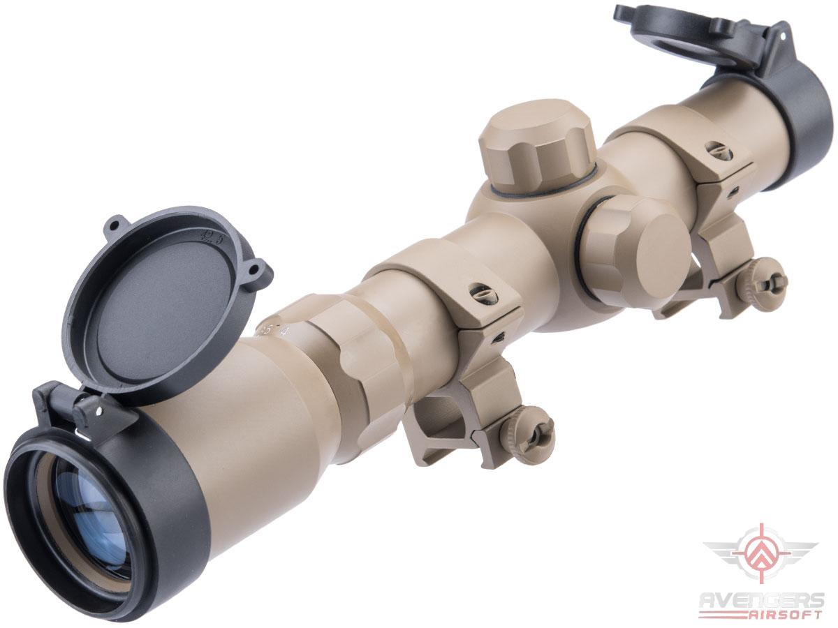 Avengers 1-4x24 Tactical Scope w/ Mounting Rings (Color: Dark Earth)