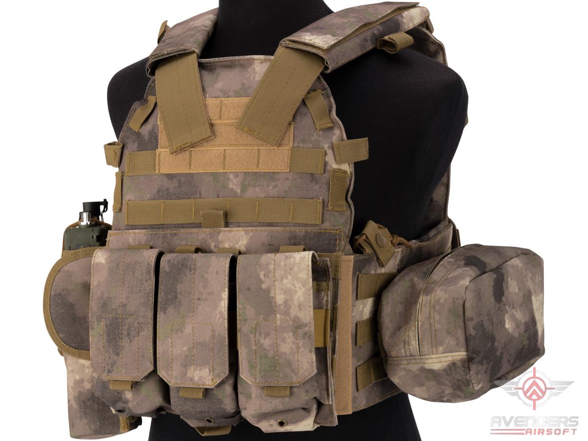 Avengers 6D9T4A Tactical Vest with Magazine and Radio Pouches (Color: Arid Camo)