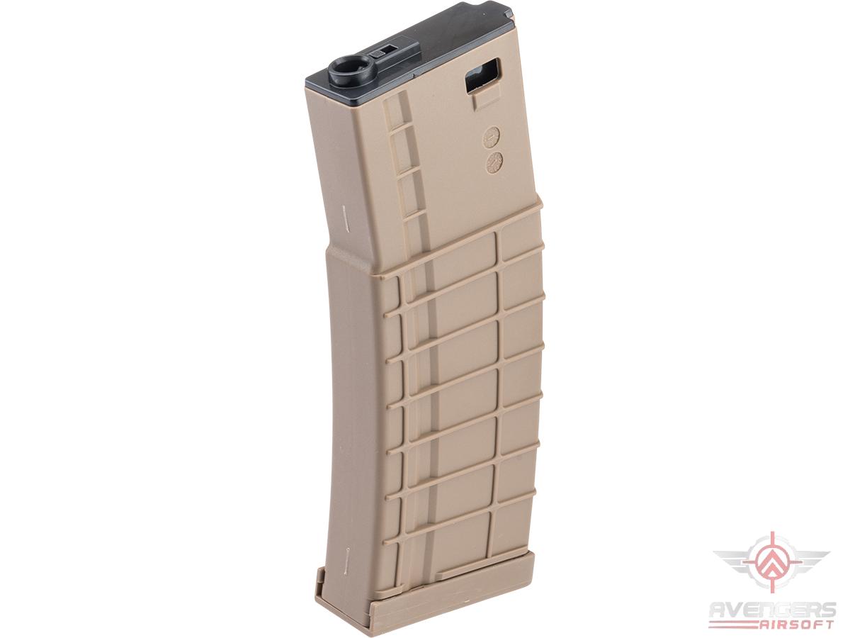 Avengers Ribbed Polymer Magazine for M4/M16 Series Airsoft AEG Rifles (Color: Tan / 150rd Mid-Cap)