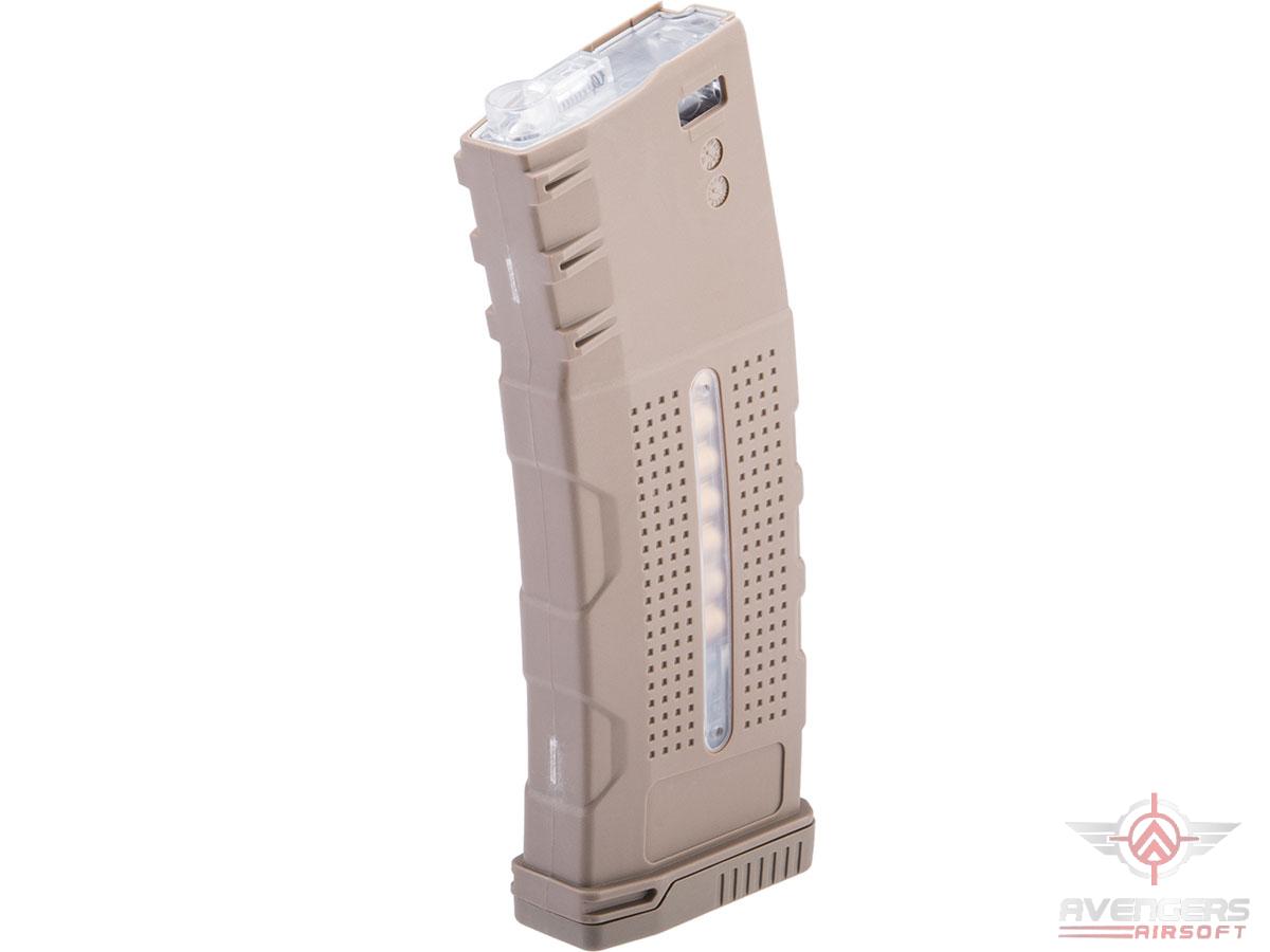 Avengers Windowed Polymer Magazine for M4/M16 Series Airsoft AEG Rifles (Color: Tan / 150rd Mid-Cap)