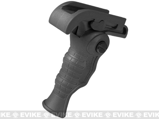 Avengers Airsoft Tactical Ergonomic Folding Vertical Support Grip for RIS (Color: Black)