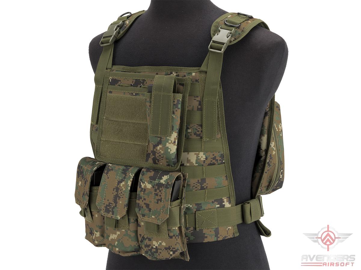 Avengers Tactical Spec. OPS MOLLE Plate Carrier / Load Bearing Vest (Color: Digital Woodland)