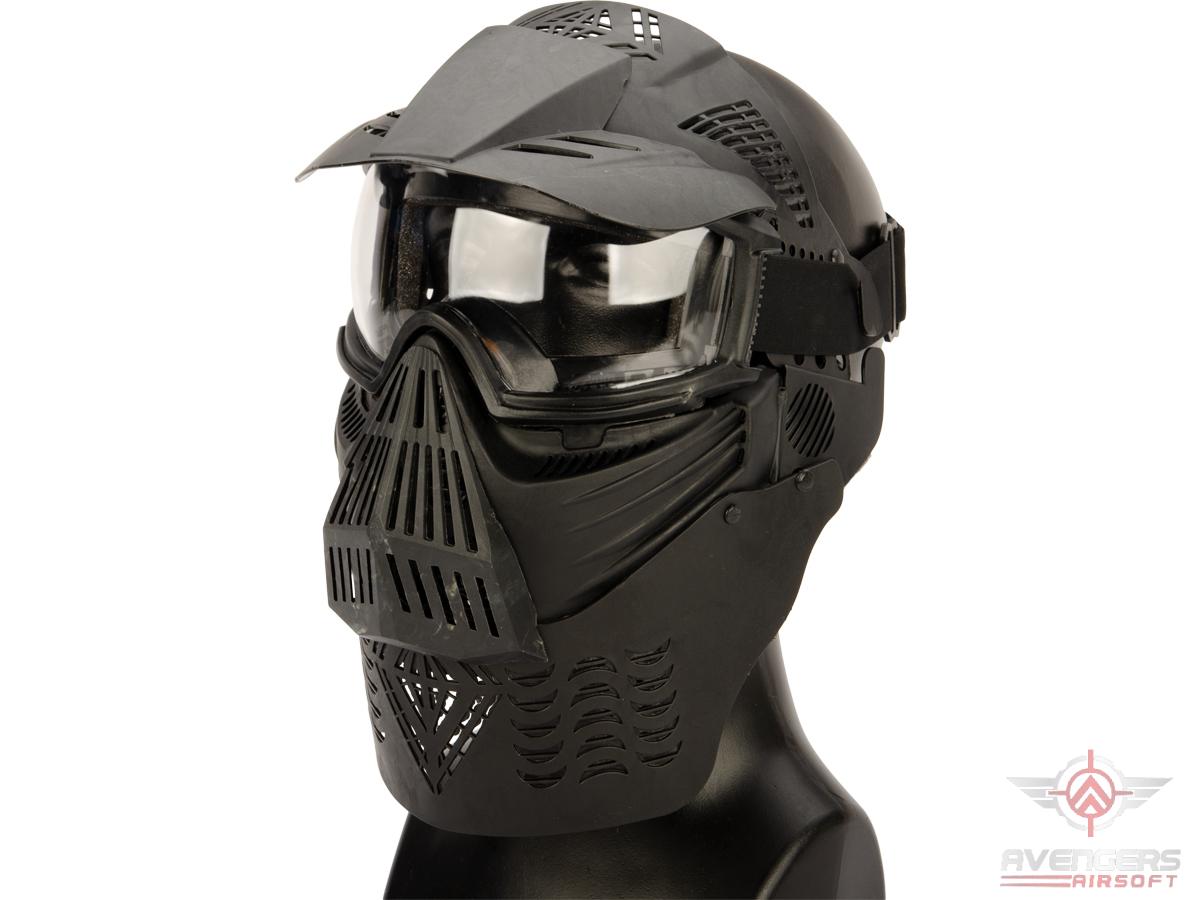 Avengers Transformer Modular Airsoft / Paintball Mask w/ Visor & Neck Guard (Color: Black)