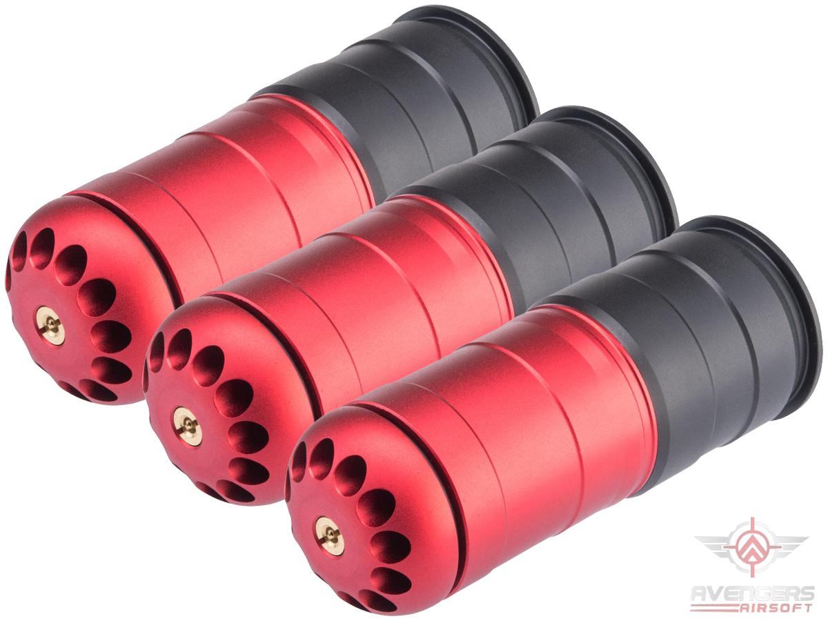 Avengers 40mm Airsoft Gas Grenade Shell (Model: 96rd Shower / Red Matte / 3 Pack)