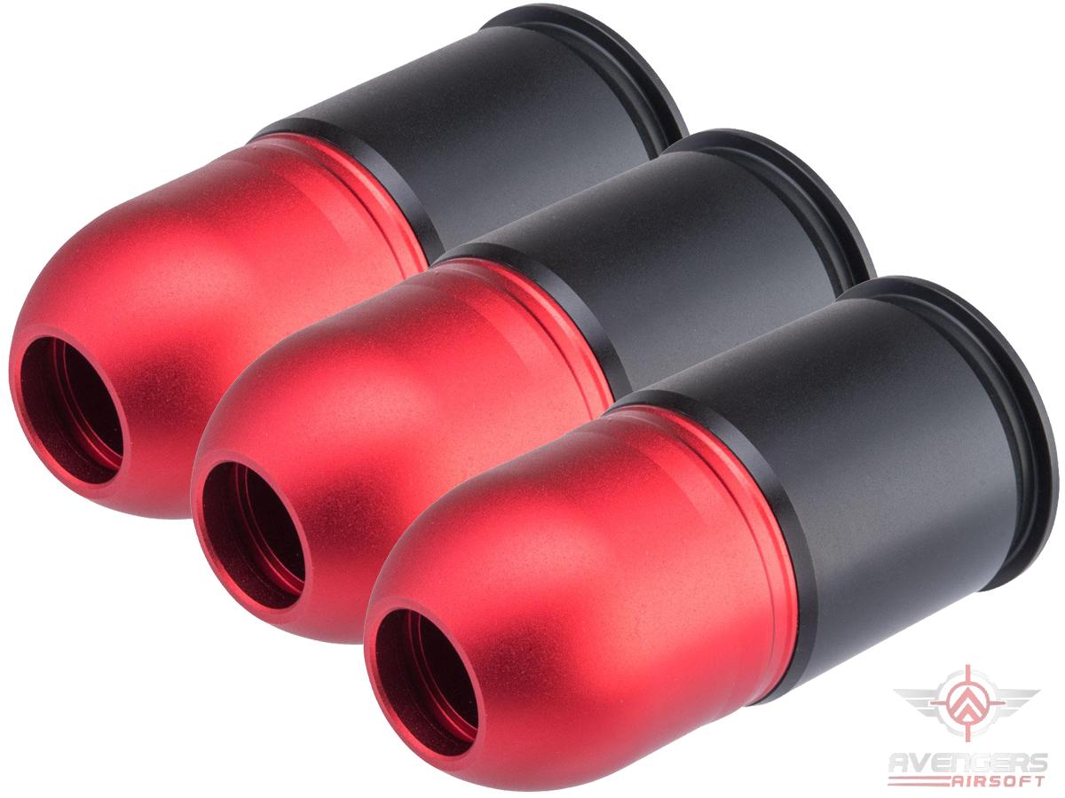 Avengers 40mm Airsoft Gas Grenade Shell (Model: 84rd Multi-Purpose / Red Matte / 3 Pack)