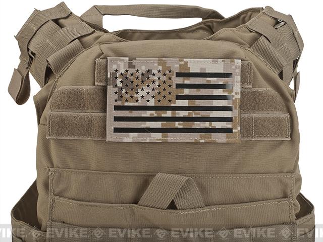 TAG Infrared American Flag Patch Military Uniform Velcro IR USA Flag for  Covert Combat Identification - Desert Tan - LEFT
