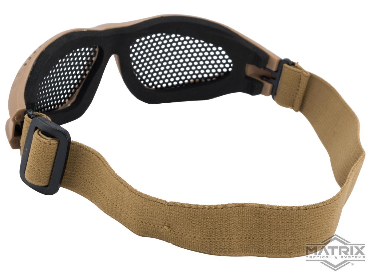 Airsoft Adjustable Mesh Wire Goggles - Tan - High Speed BBs