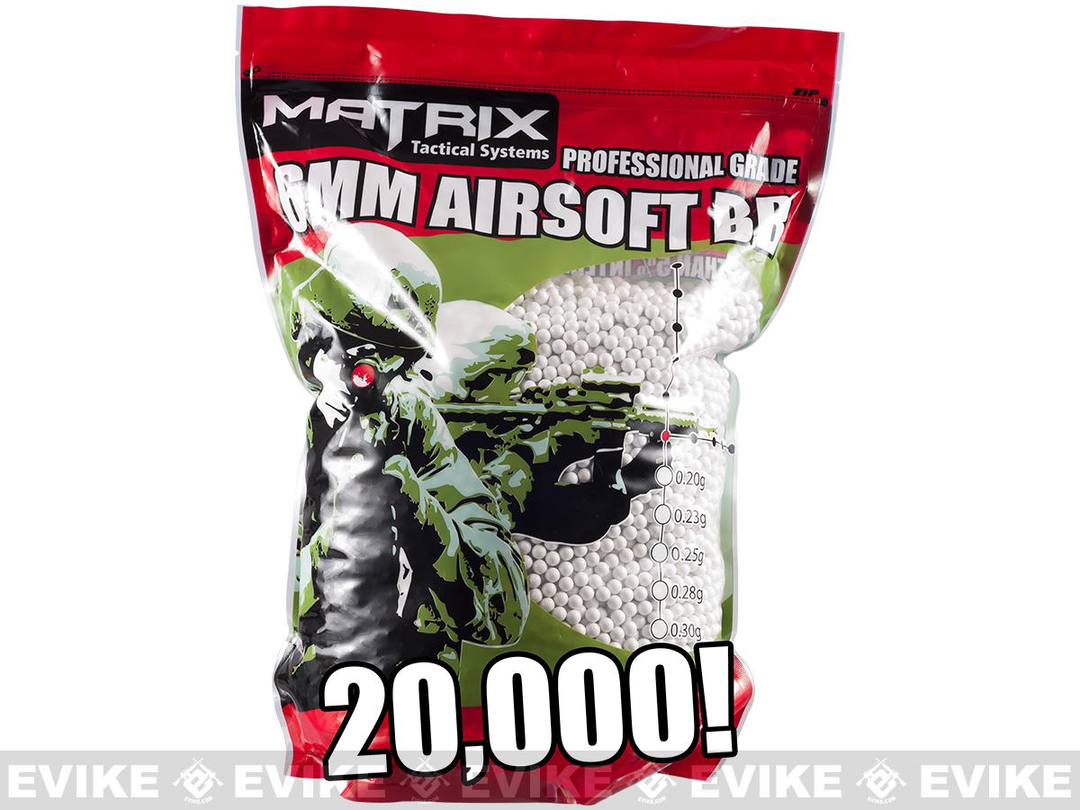 Matrix Match Grade 6mm Airsoft BB Bulk Buy Bag (Weight: .20g / 20000 Rounds / White)