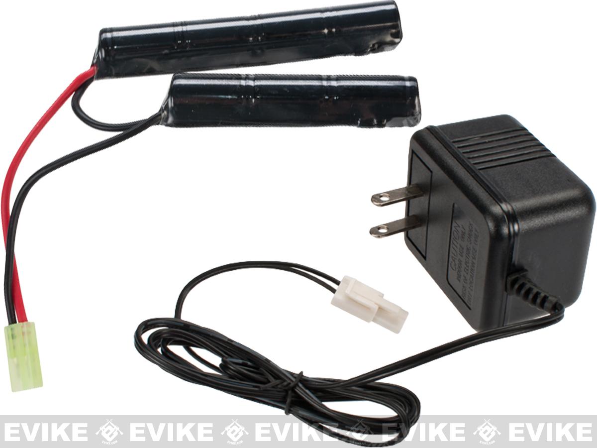 AEG Battery Starter Package w/ Basic Charger (Battery: 8.4v 1600mAh Small Butterfly Type)