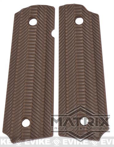 Matrix Spec. Op. Nylon Fiber Hand Grip For 1911 Airsoft Gas Blowback Pistols (Color: Brown)