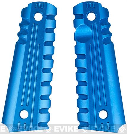 Matrix Aluminum CNC Grip for 1911 Series Airsoft GBB Pistols (Color: Blue)
