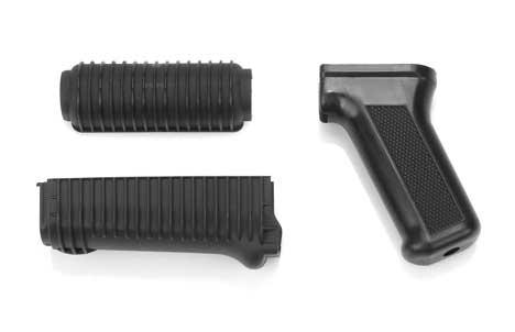 Matrix Custom Ribbed Krinkov Style Handguard Set for AK74U Series Airsoft AEG - Black