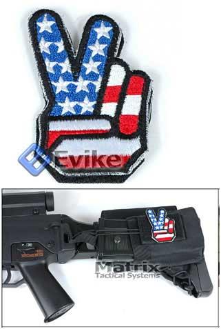 Evike.com US Flag / Peace Embroidery Hook and Loop Patch.