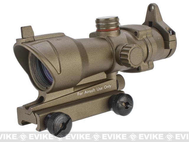 Element Illuminated Red & Green Dot Non-Magnified Scope with Iron Sights for Airsoft (Color: Desert Tan Dark Earth)