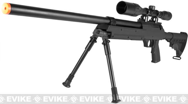 Matrix ASR SR-2 Shadow Op Bolt Action Airsoft Sniper Rifle w/ LE Stock & Bipod (Model: Black + 3-9x40 scope)
