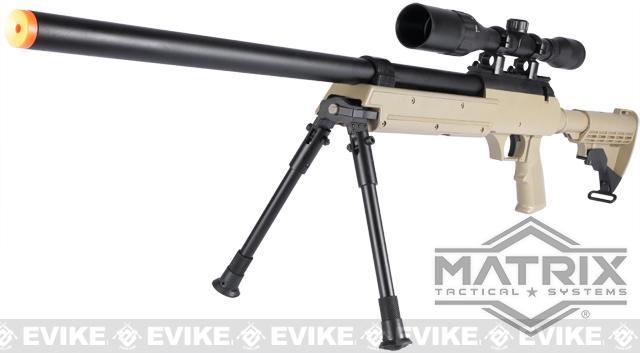 Matrix ASR SR-2 Shadow Op Bolt Action Airsoft Sniper Rifle w/ LE Stock & Bipod (Model: Desert + 3-9x40 Scope)