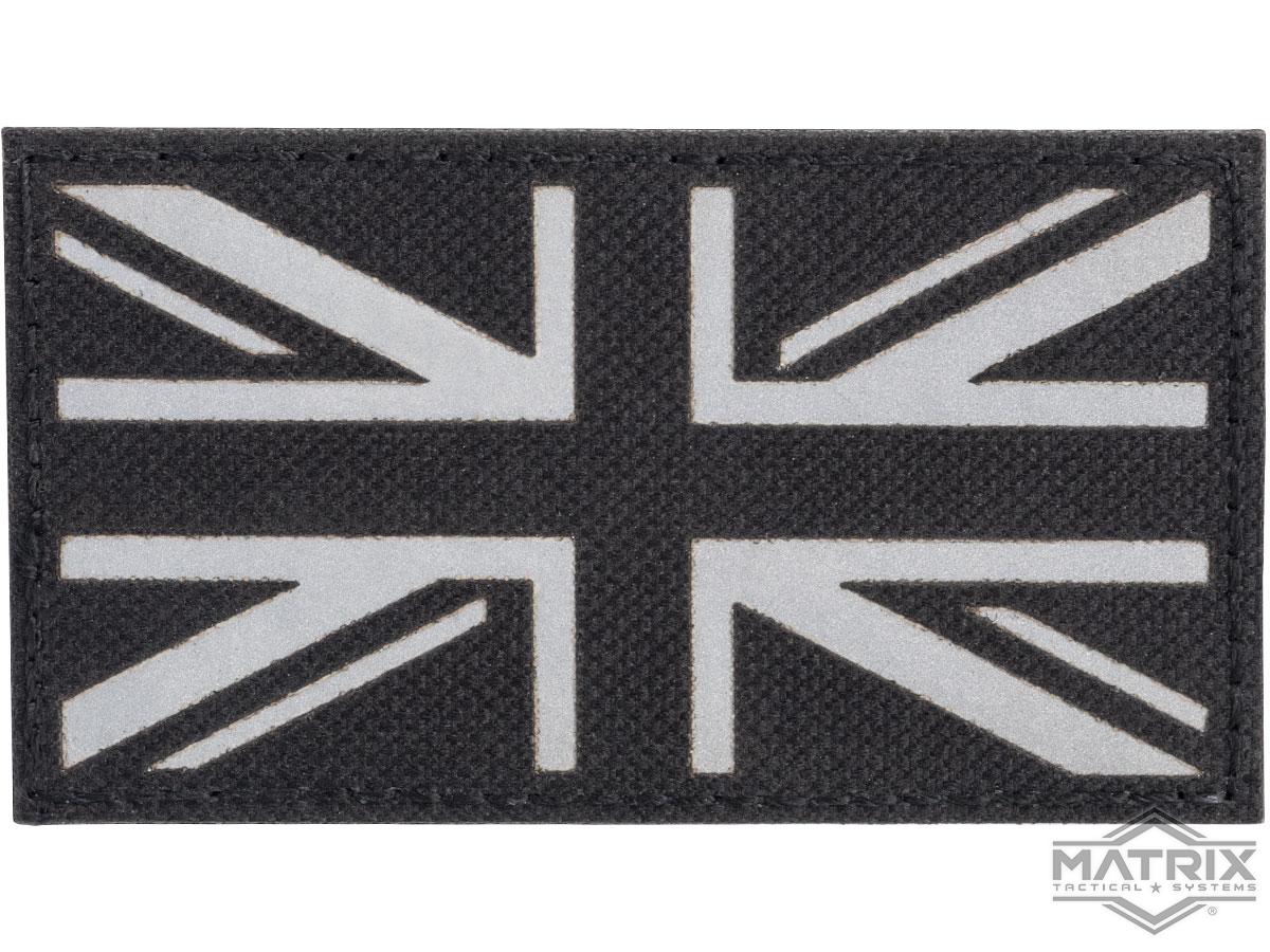 Matrix Reflective UK Union Jack Flag Patch (Color: Black)