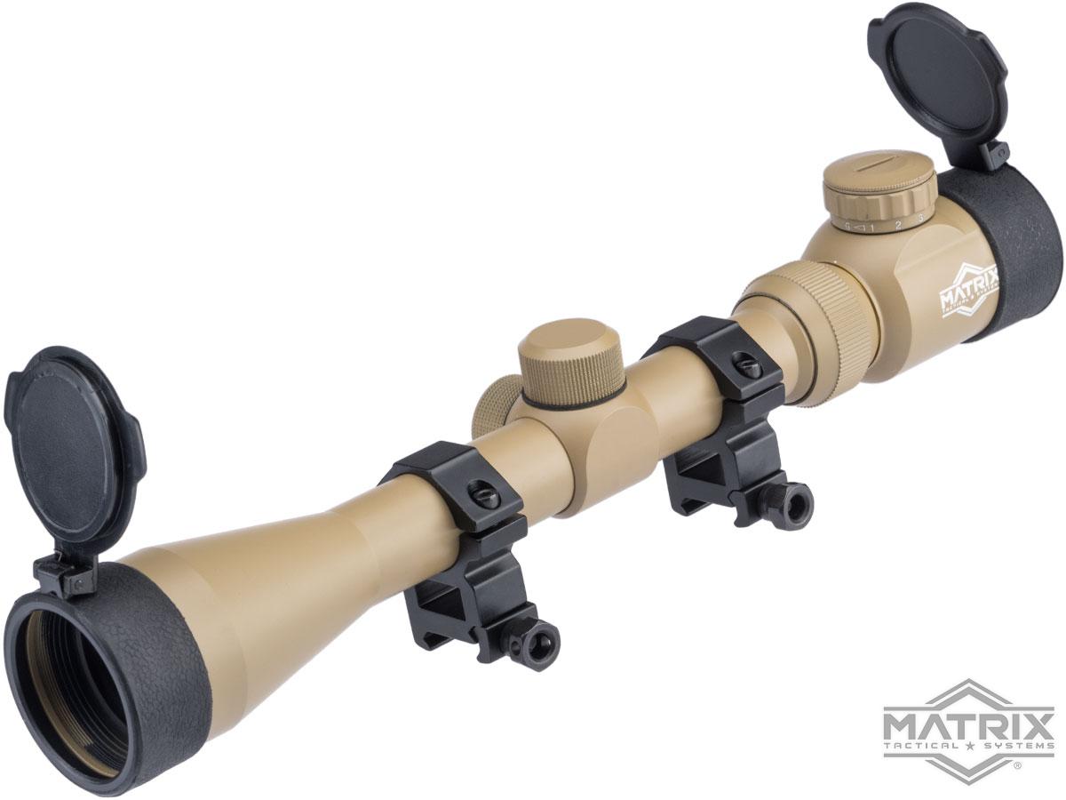 3-9X40 Professional Scope for Airsoft Rifles w/ Scope Rings (Color: Tan)