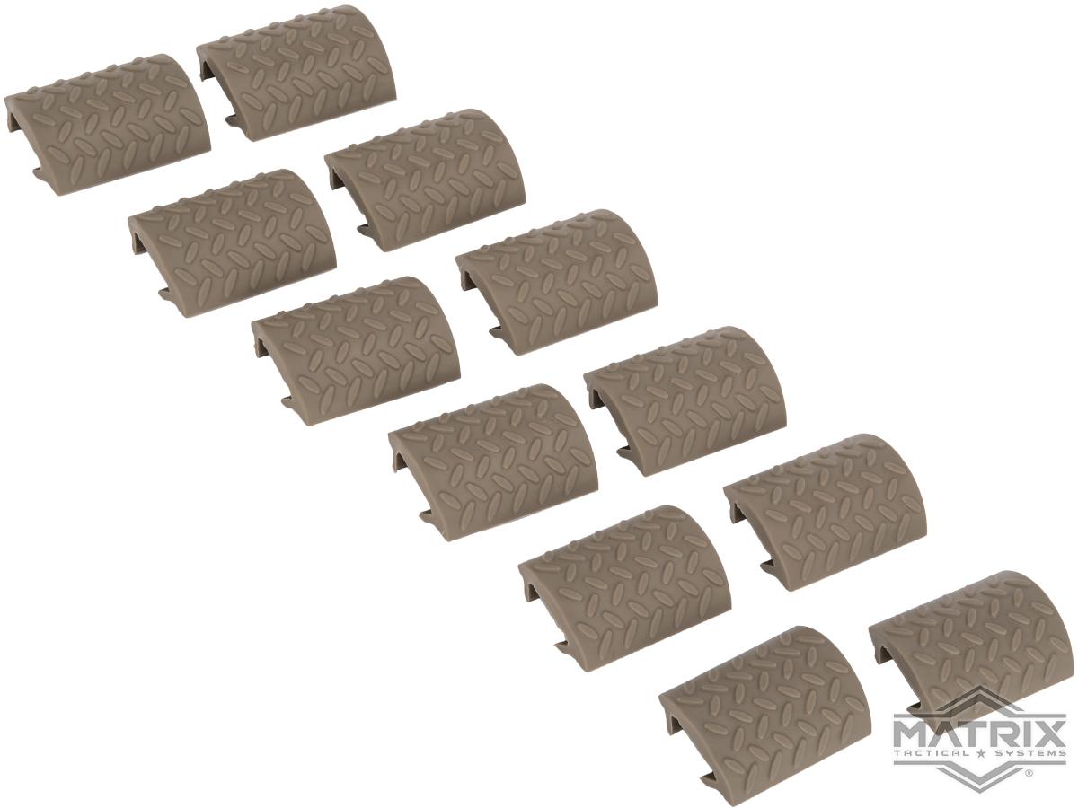 Matrix Rubber Ergonomic RIS Hand Guard Rail Cover Set - Set of 12 (Color: Tan)