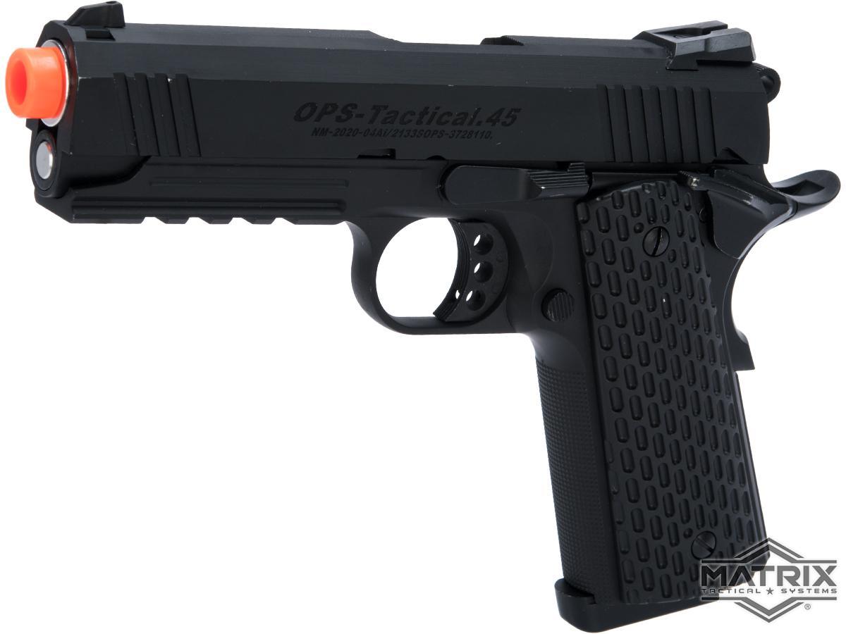 Matrix Tactical Full Metal 1911 4.3 Gas Blowback Airsoft Pistol (Color: Black / Type A)