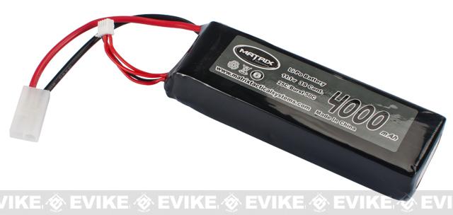 Matrix High Performance 11.1V Brick Type Airsoft LiPo Battery (Model: 4000mAh - 25C / Large Tamiya)