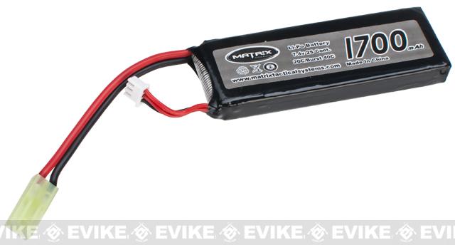 Matrix High Performance 7.4V Brick Type Airsoft LiPo Battery (Configuration: 1700mAh / 20C / Small Tamiya)