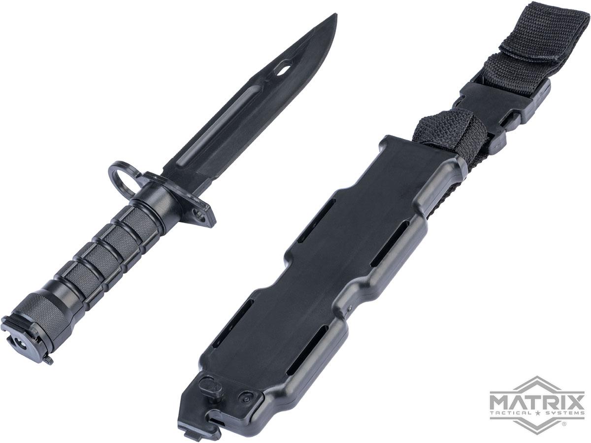 Matrix Airsoft Tactical Rubber Bayonet with Sheath & M4 / M16 QD Mount (Color: Black)