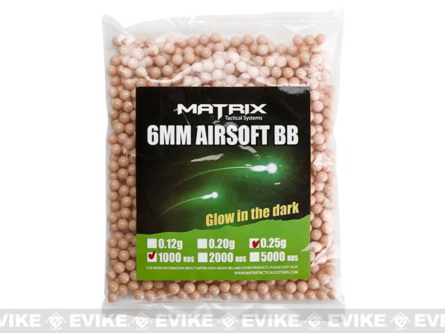 Matrix Match Grade 6mm Glow-in-the-Dark Airsoft Tracer BB (Model: 0.25g Red 1000rds)