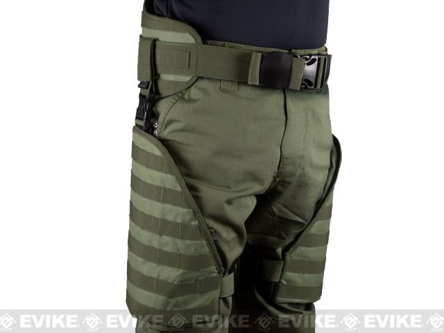 Matrix Tactical Systems MOLLE Lumbar Belt & Leg Protection System w/ Thigh Rig (Color: OD Green)