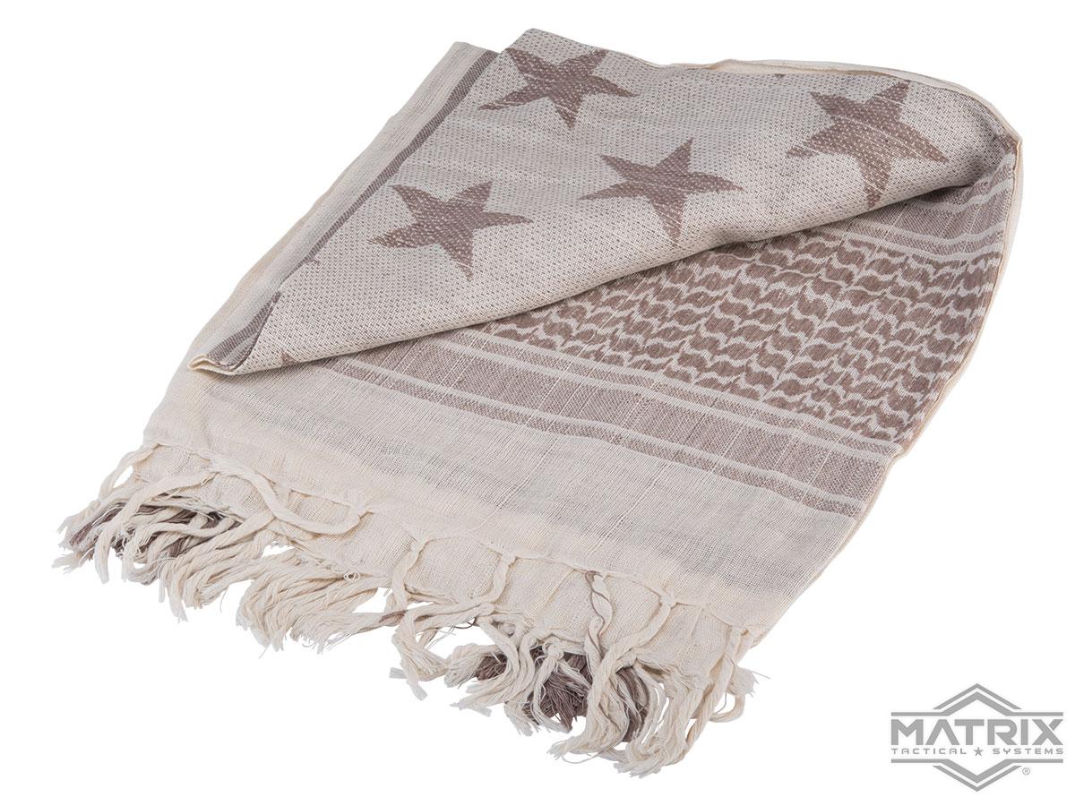 Matrix Woven Stylized Desert Shemagh / Scarves (Color: Tan - Brown Star)