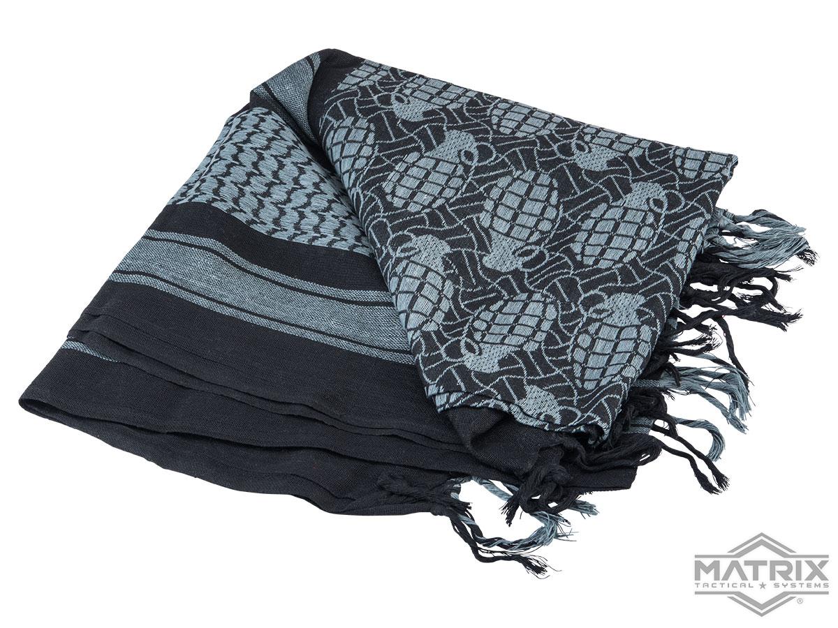 Matrix Woven Stylized Desert Shemagh / Scarves (Color: Black - Gray Grenade)