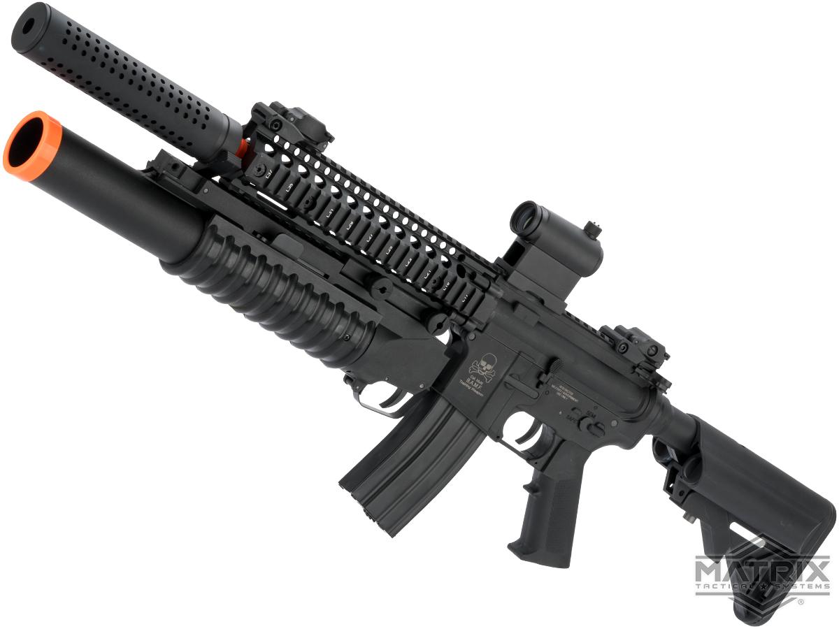 Matrix / S&T Sportsline M4 RIS Airsoft AEG Rifle w/ G3 Micro-Switch Gearbox (Model: Black RIS 9 / 350 FPS / M203 Package)