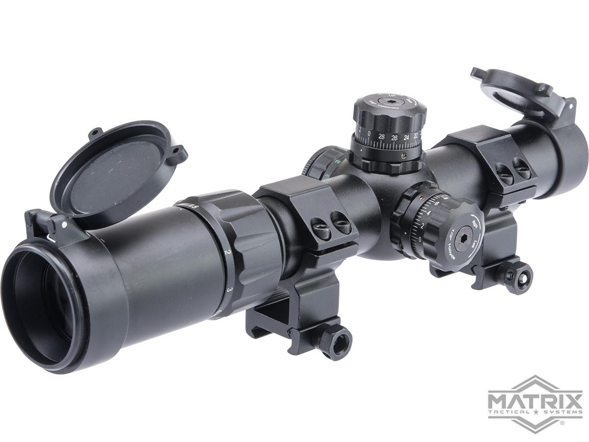 Matrix 1.5-6x24E Illuminated Red/Green Reticle Sniper Scope (Color: Black)