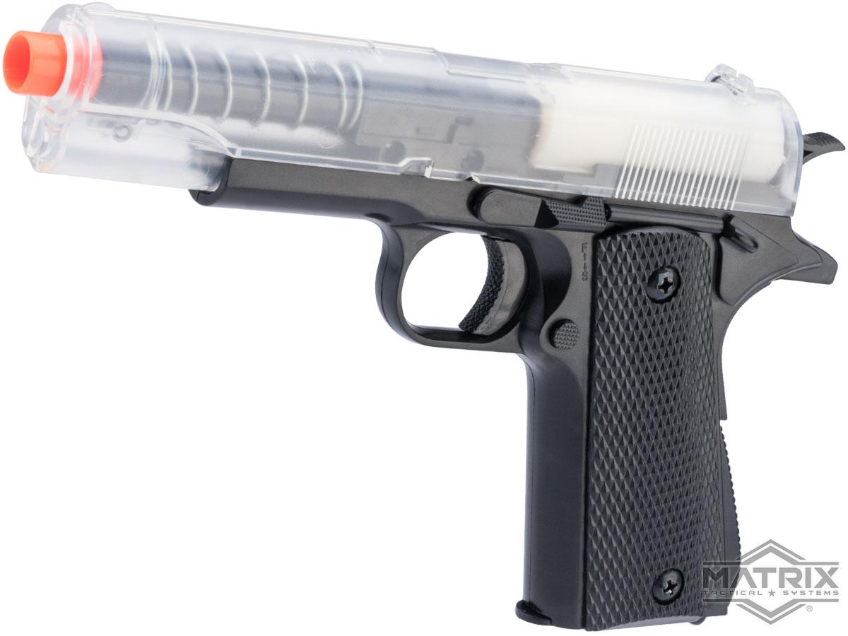 Matrix Responder 1911 Full Sized Airsoft Spring Powered Pistol (Color: Clear)