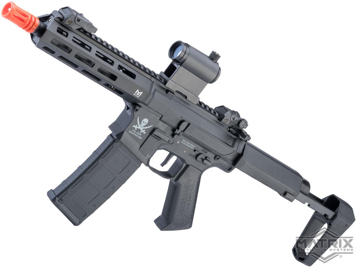 Matrix Calico Jack Polymer M4 Airsoft AEG Rifle w/ M-LOK Handguard & MOSFET (Model: PDW / Tanker Stock / Black)
