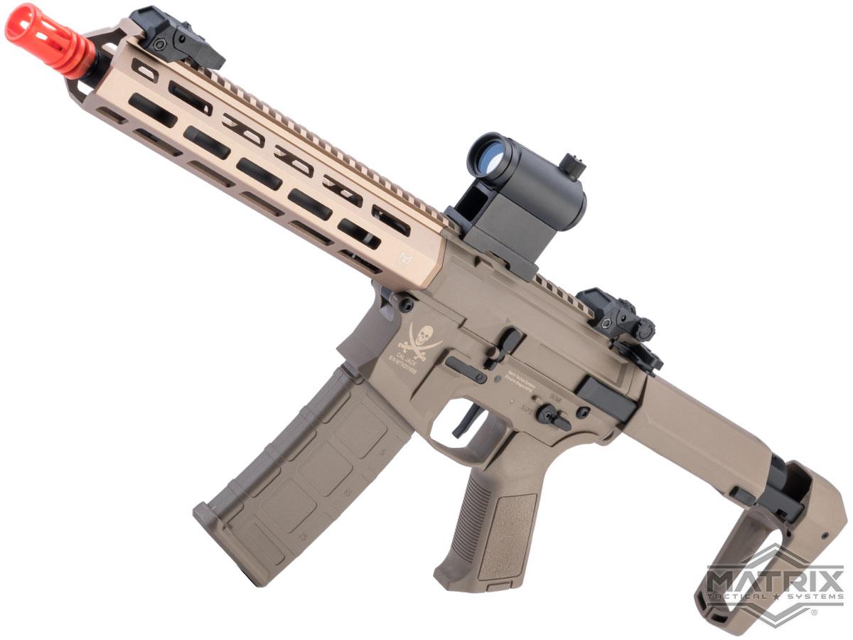 Matrix Calico Jack Polymer M4 Airsoft AEG Rifle w/ M-LOK Handguard & MOSFET (Model: SBR / Tanker Stock / Tan / 350 FPS)