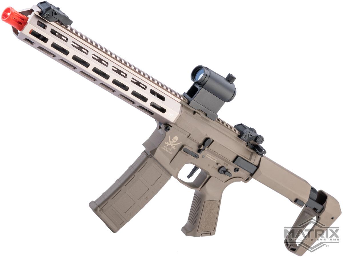 Matrix Calico Jack Polymer M4 Airsoft AEG Rifle w/ M-LOK Handguard & MOSFET (Model: Carbine / Tanker Stock / Tan / 350 FPS)