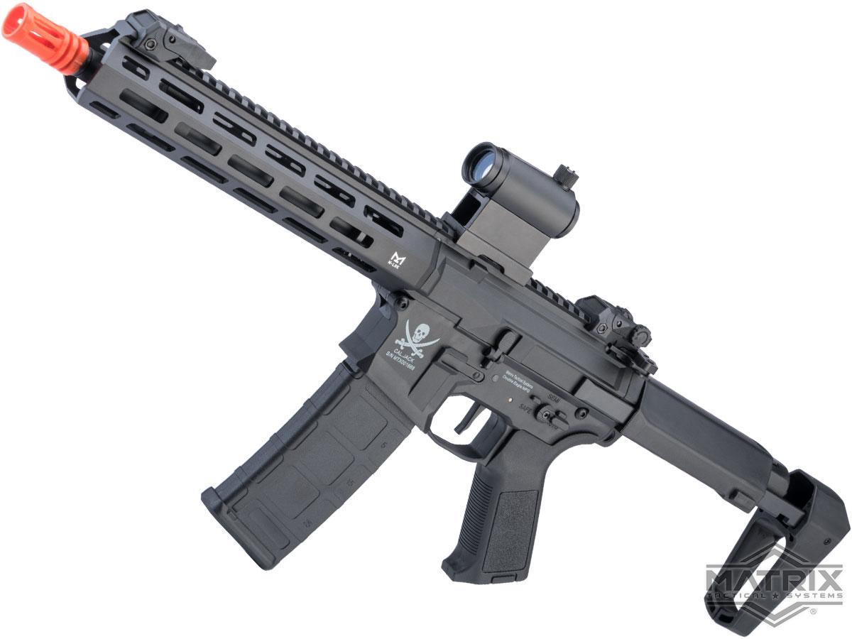 Matrix Calico Jack Polymer M4 Airsoft AEG Rifle w/ M-LOK Handguard & MOSFET (Model: SBR / Tanker Stock / Black)