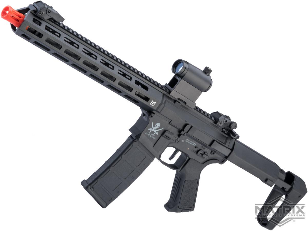 Matrix Calico Jack Polymer M4 Airsoft AEG Rifle w/ M-LOK Handguard & MOSFET (Model: Carbine / Tanker Stock / Black)